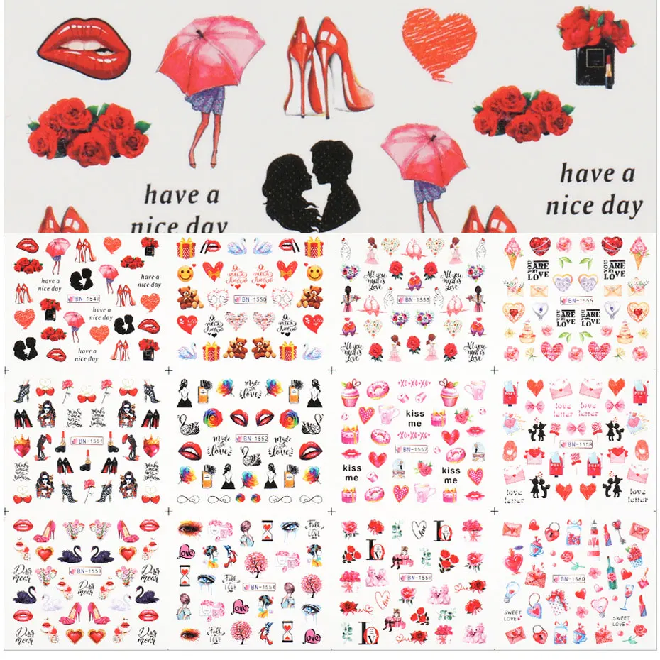 12 шт./набор переводные наклейки для ногтей с мраморными маргаритками листьями и