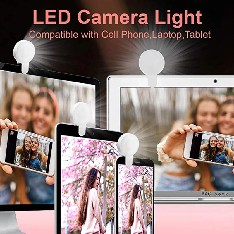 

Mini Selfie Ring Light LED Flash Phone Lens Light USB Rechargeable Clip Mobile Phone Fill Lamp Women Selfie Lights