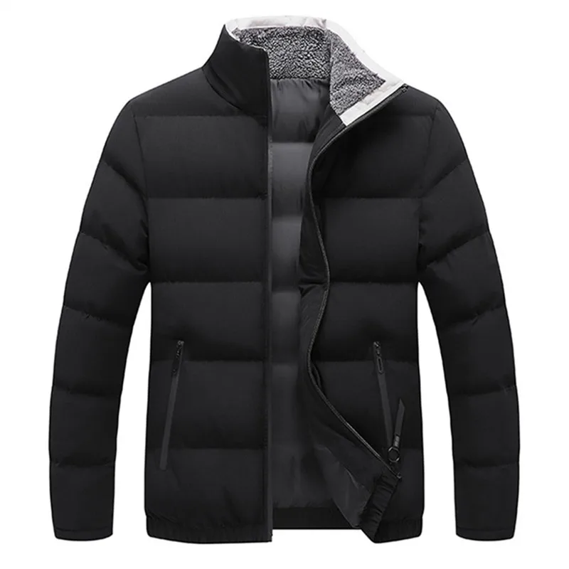 

Новое поступление 2022, зимняя куртка, Модная парка с воротником-стойкой, мужское утепленное пальто, Мужская классическая ветрозащитная модн...