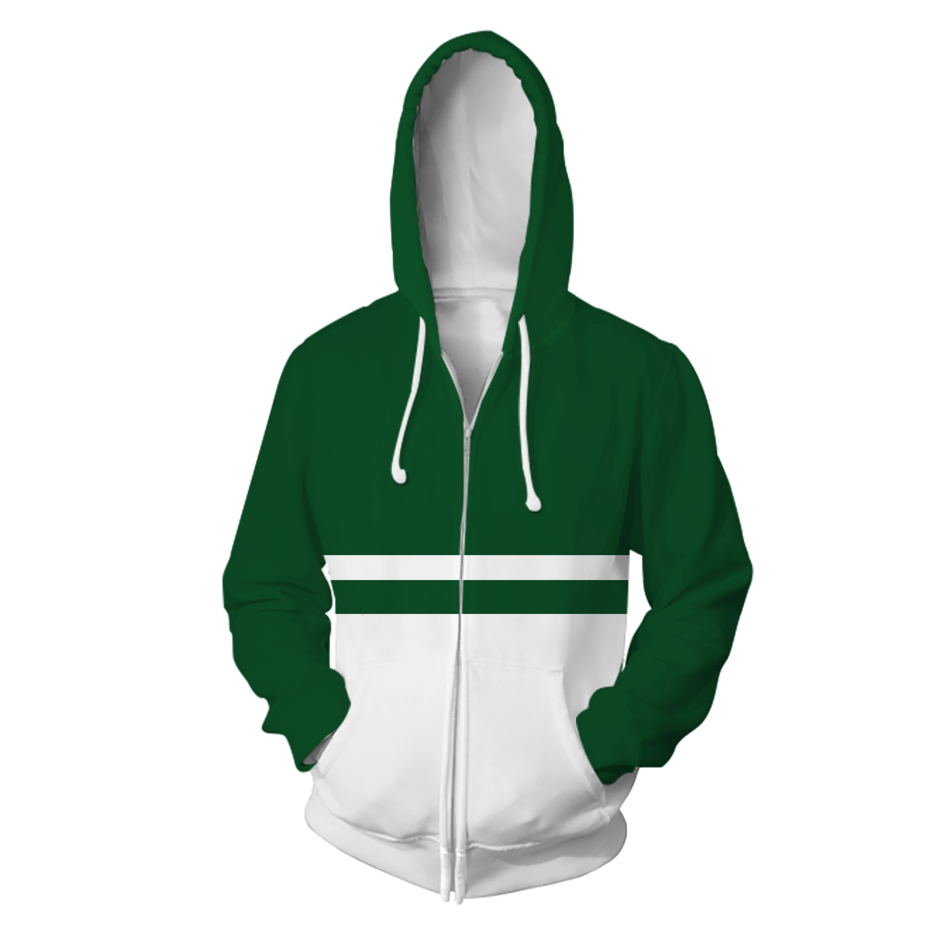 

2022 New Spring Autumn Zipper Hoodies Men Ladies Children 3D Printer Hoodie Zip Hoodies Sportswear Green Casual Mens Clothing