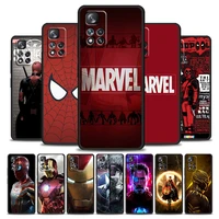 marvel avengers hero for xiaomi redmi note 11 10 10s 9t 9 9pro max 8t 8pro 7 6 pro 4x silicone soft black phone case cover coque