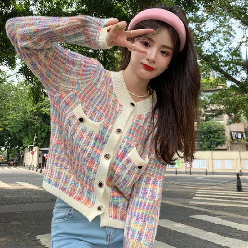 Осень 2024 новая женская одежда элегантная вязаная куртка в светском стиле