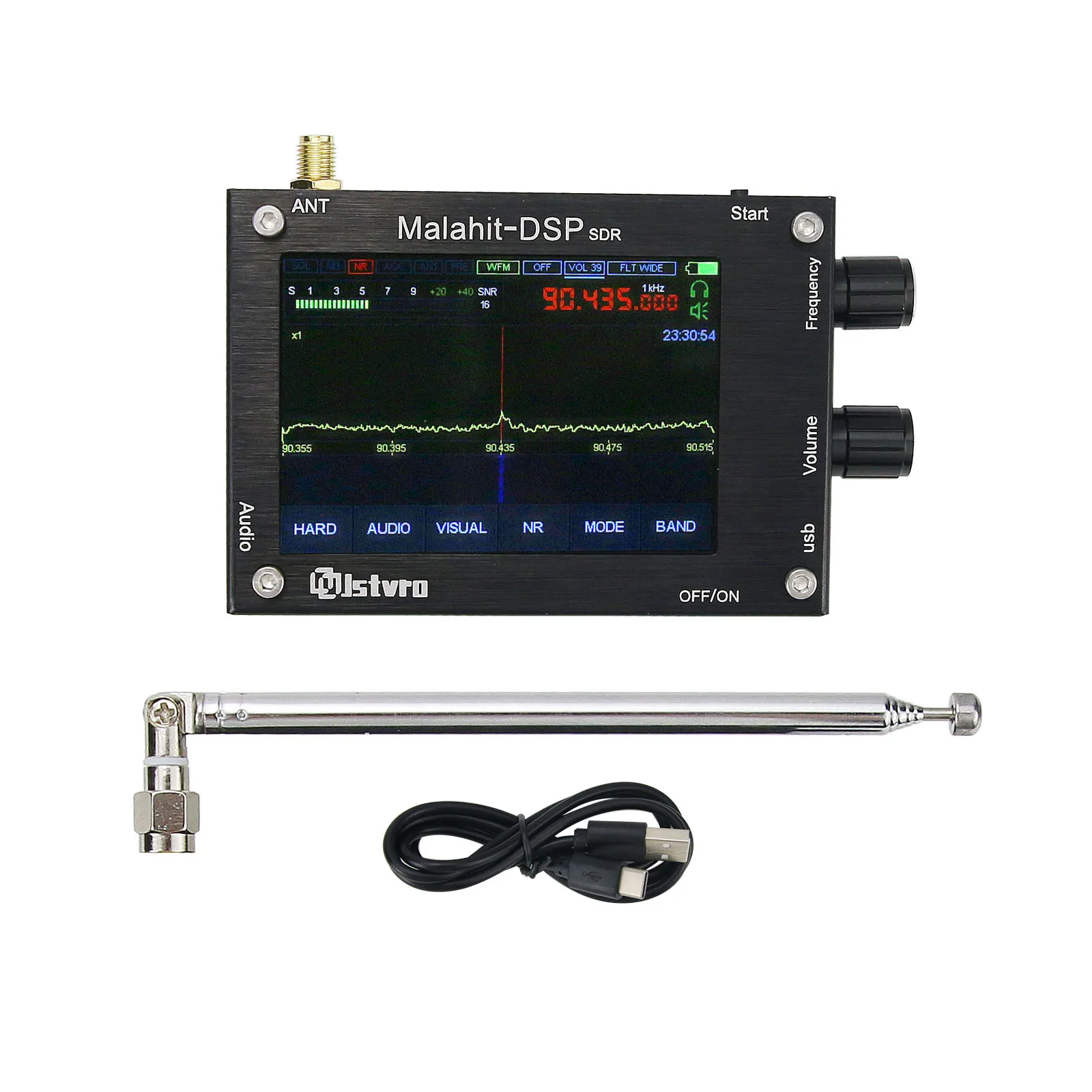 

50KHz-2GHz 1.10C Malachite DSP SDR Receiver Malahit Shortwave Radio with Aluminum Alloy Shell