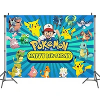150100cm pokemon pikachu party backdrop stand kids birthday party wall decorations backdrops curtain photobooth backdrop cloth