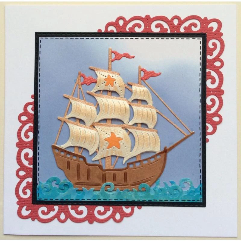 Новинка 2022 сделай сам трафарет с морским кораблем для тиснения металлические