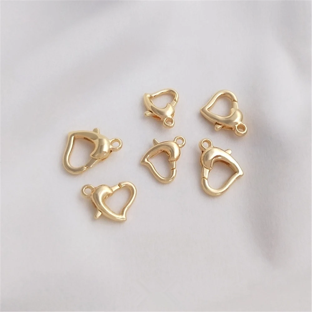 

14K Gold Filled Plated Heart-shaped lobster clasp handmade DIY spring clasp accessories bracelet necklace end clasp jewelry