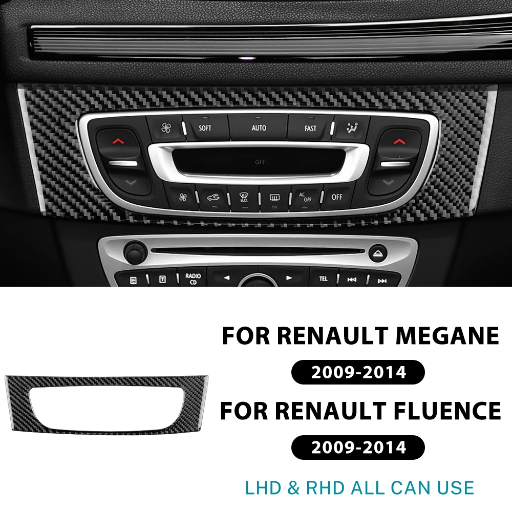 

Настоящее мягкое углеродное волокно для Renault Fluence Megane 3 MK3 III RS 2009 2010 2011 2012 2013 2014 LHD RHD Центральный пульт управления CD наклейка