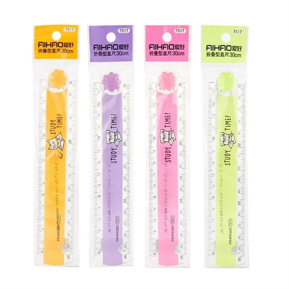 

1PC 30CM Cute Color Folding Ruler Multifunction DIY Drawing Rulers For Kids Students Office School Stationery