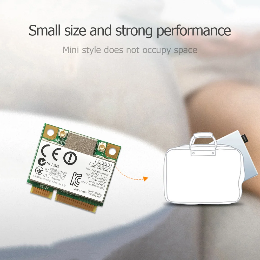 

300M Mini PCI-E Wireless Adapter 2.4G/5G Bluetooth 4.0 WiFi Network Card Dongle