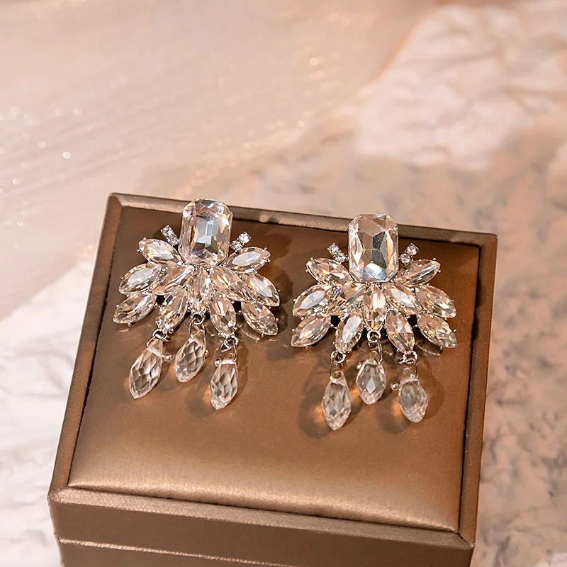 

2023 High-class Unique Creative Crystal Tassel Silver Needle Earrings for Lady
