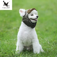 tailup warm dog pilot hat leather pet dog cap for large puppy dogs hats funny cosplay pet dog hat christmas gift for dog hat