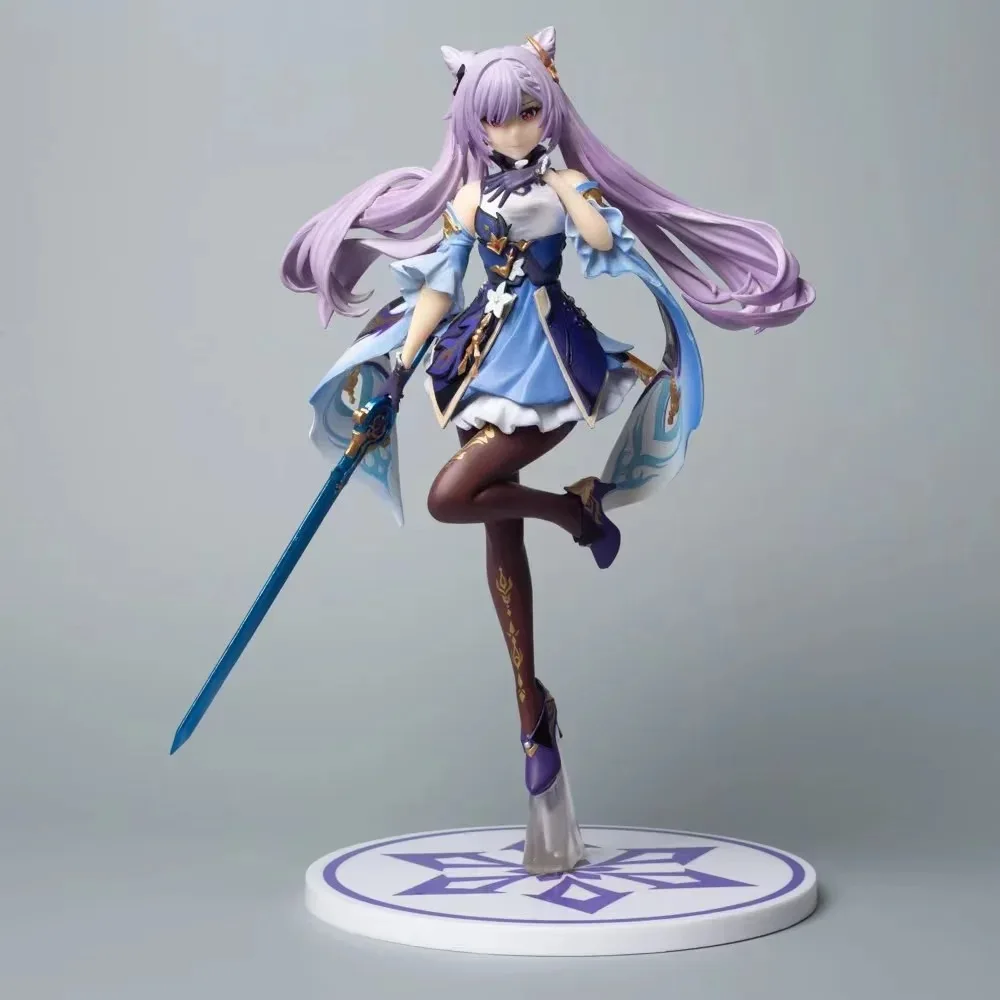 

Genshin KEQING GK 3rd generation brandish a sword Stand Ver. Anime Action Figure Toys 27CM