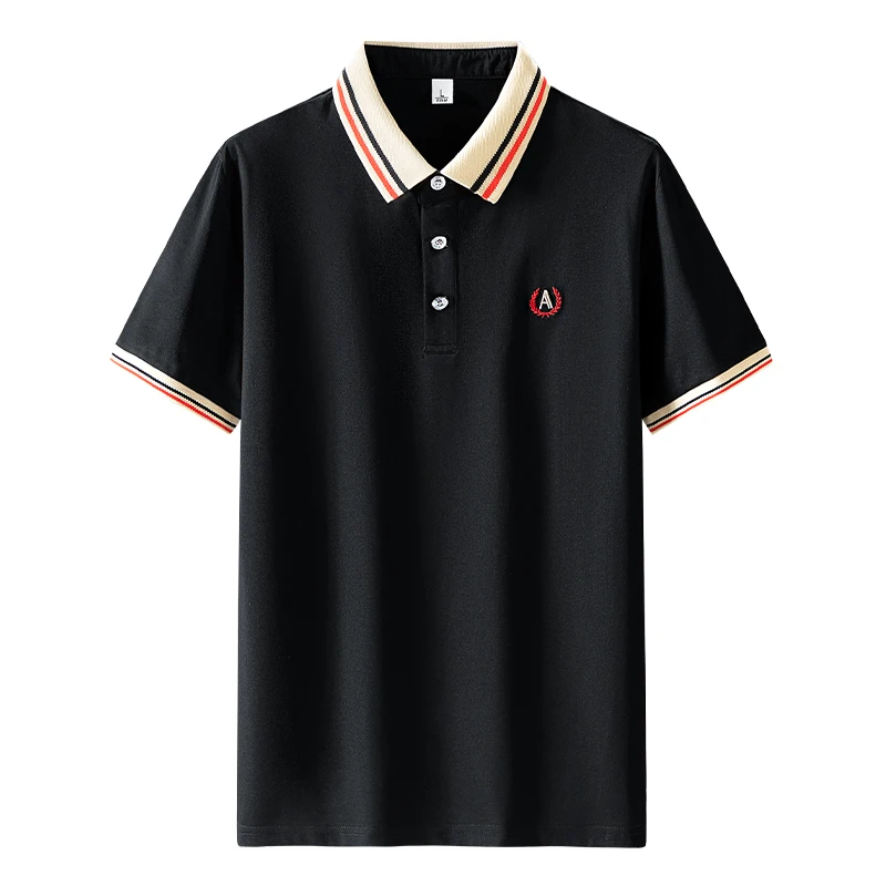 

Cotton Embroidery Polo Shirts for Men Breathable Summer Brand Quick Dry Business Work Men Clothing Short Sleeve Top Slim M-4XL