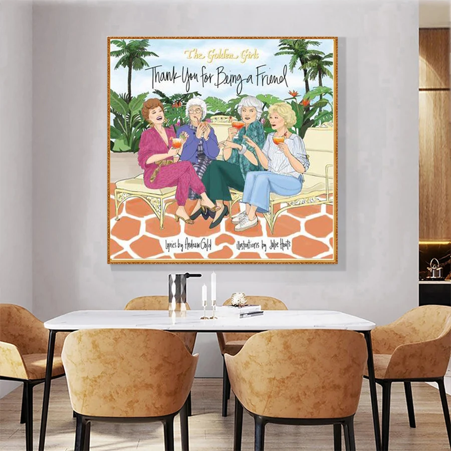 Картина для вышивки крестиком с изображением золотых девушек