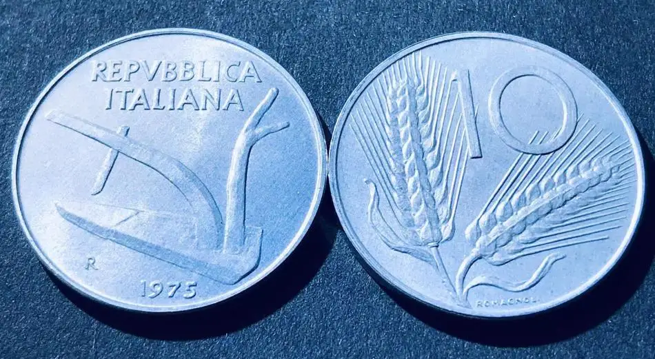 New Italian 10 Lire Coin Wheat Random Foreign Coins