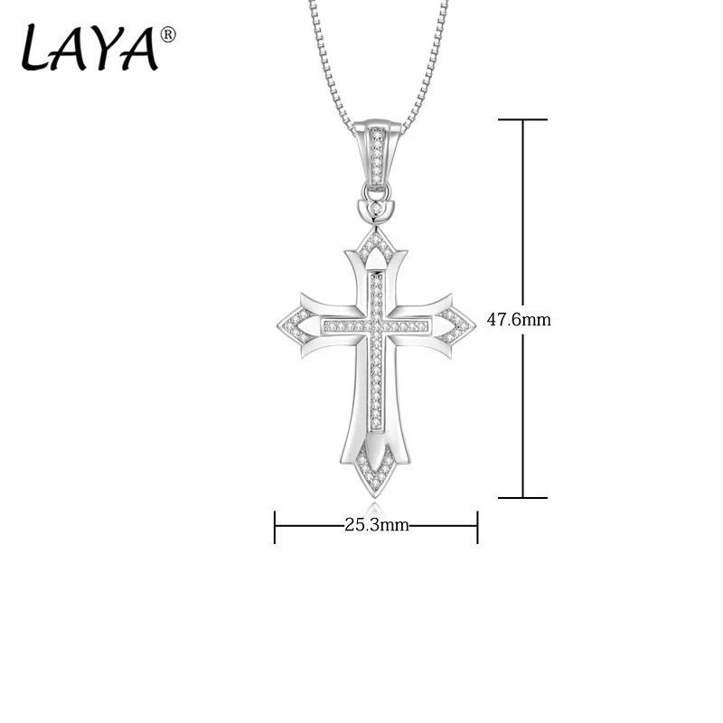 ЛАЙЯ Минималистичный настоящий крест из стерлингового серебра 925 пробы с