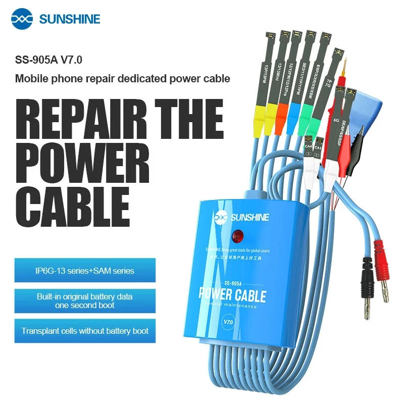 

Sunshine SS-905a 7.0 mobile phone repair power cord for iPhone 6-13 series Samsung Original Battery Data One Second Boot Battery
