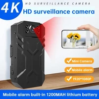 mini camera ip wifi 4k hd180 degrees recorder with back clip remote monitoring video night vision camcorder home small camcorder