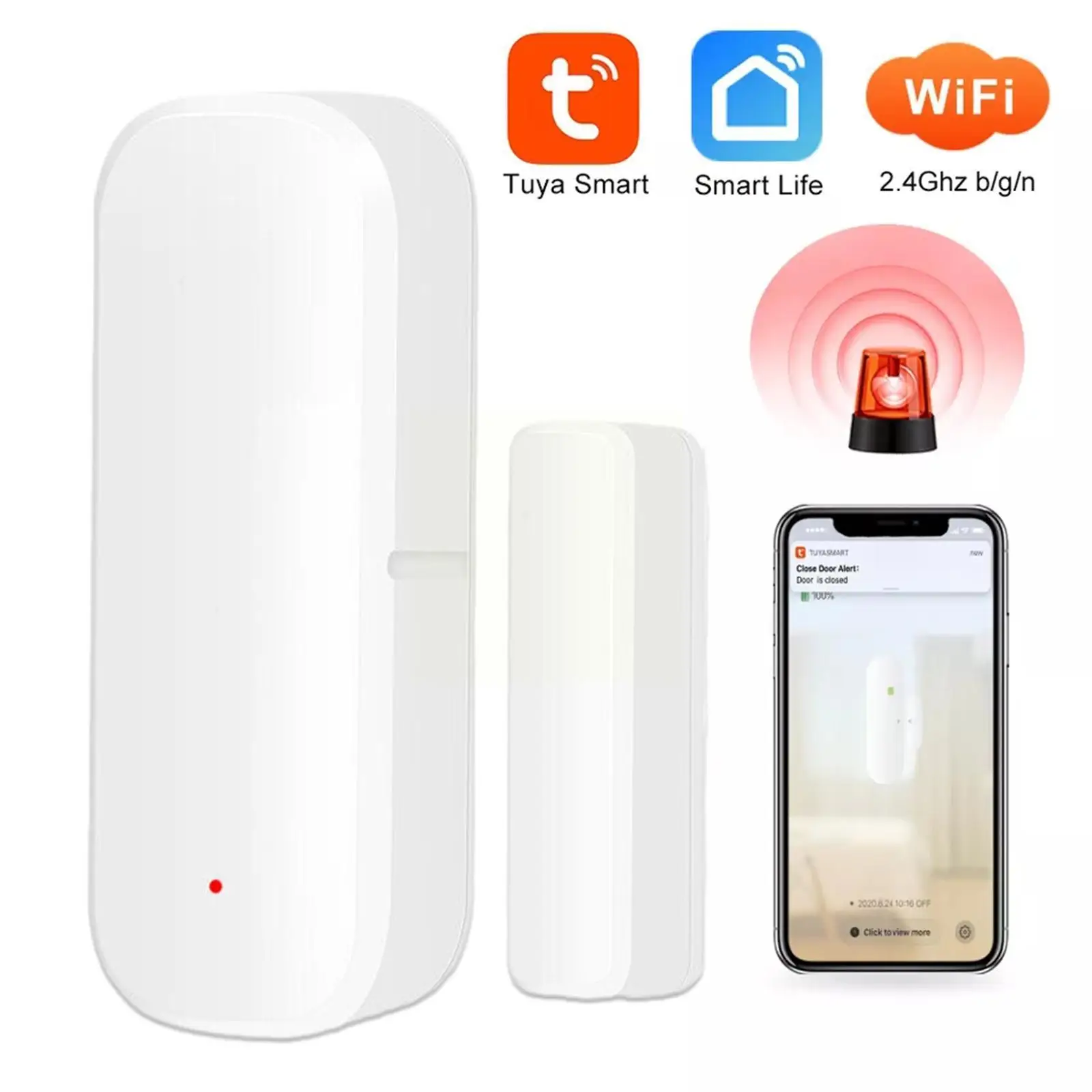 

NEW WiFi Door Sensor Smart Window Sensor Alarm Detector Independent Work Magnetic Alexa Google Home With Sensor D8Y6