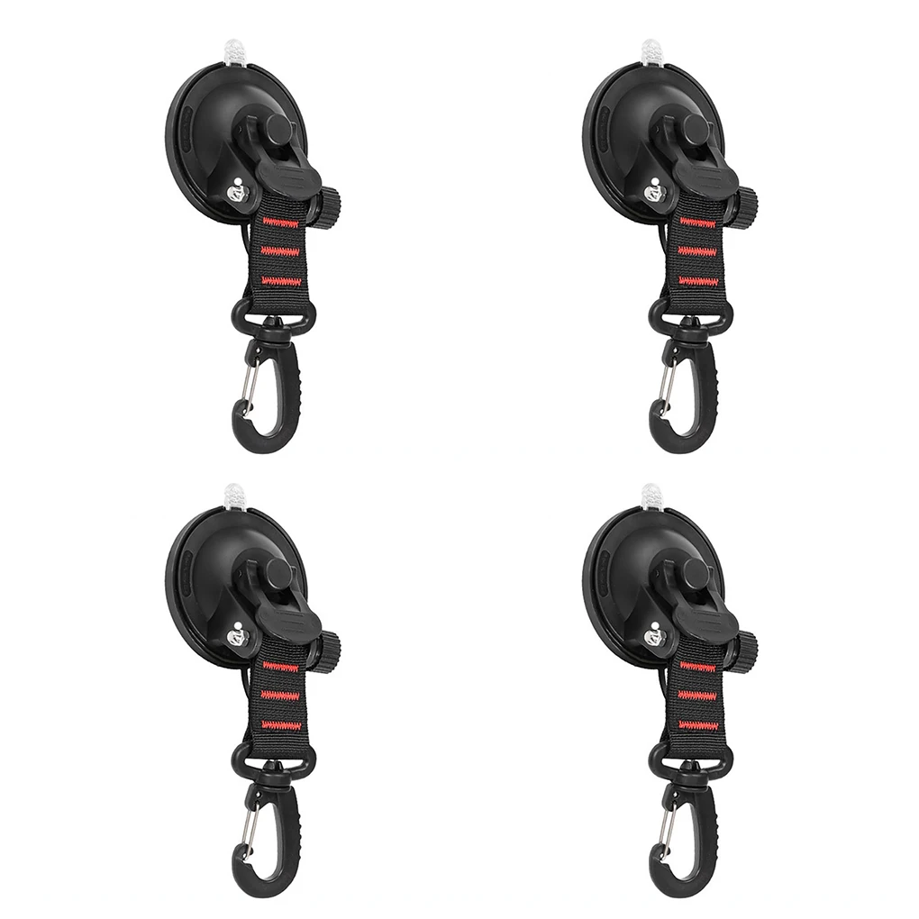 

4 Pieces Suction Cup Hooks Outdoor Hiking Camping Portable Securing Hook Pool Mountaineering Sucker Accessory Blue