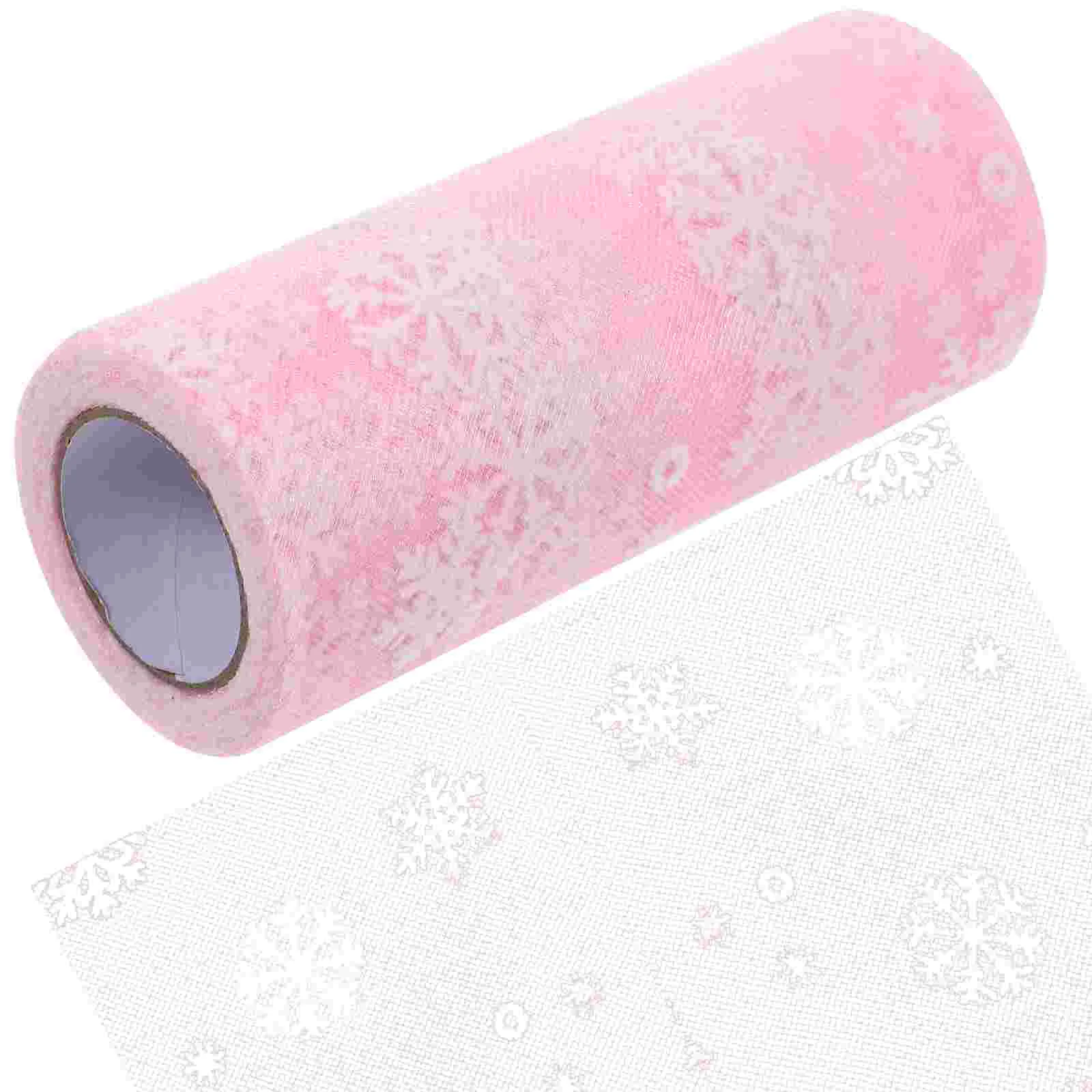 

1 Roll 10 Yards Snowflake Organza Ribbon Christmas Tulle Ribbon Snowflake Tulle Rolls for DIY Christmas Party Gift Wrapping,