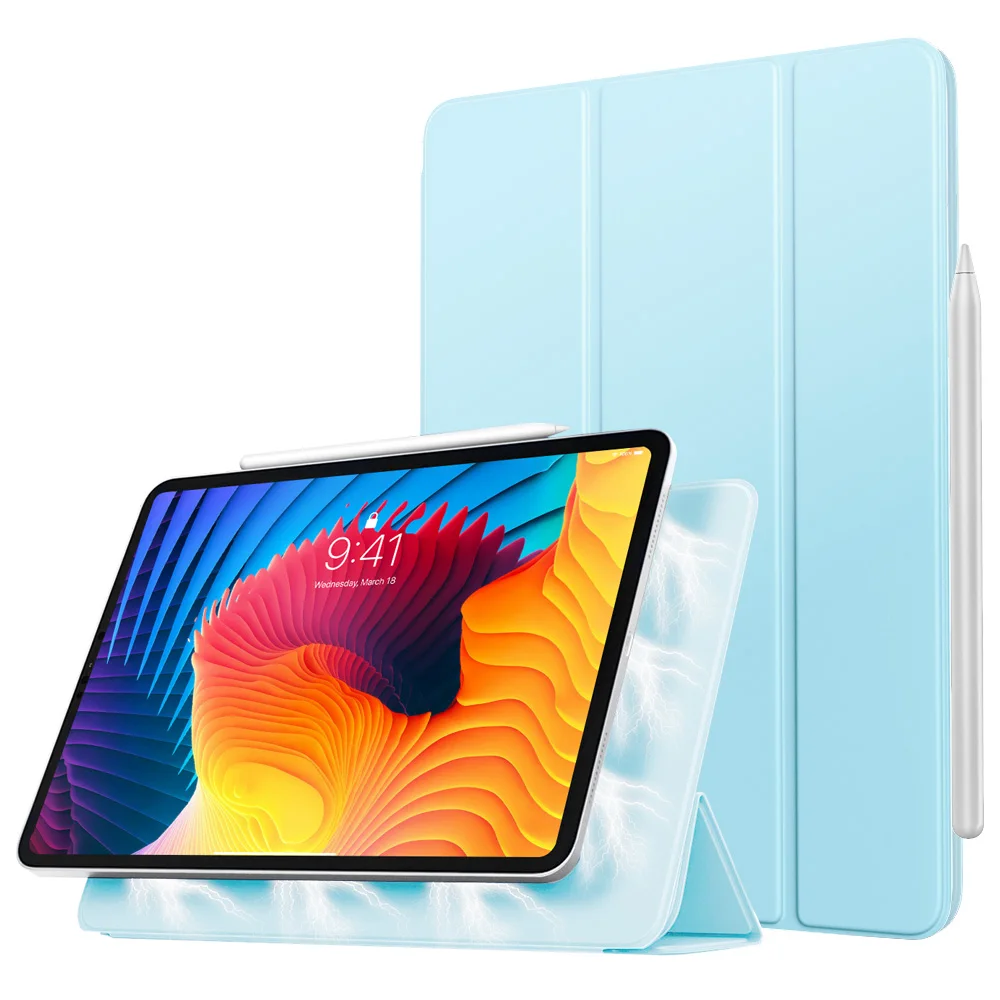 

Чехол для нового iPad Pro 11 дюймов, чехол 2021 (3-е поколение), Магнитный умный чехол-книжка [поддержка зарядки Apple Pencil 2], тонкая подставка
