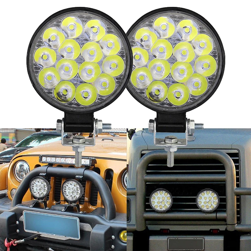 

4Inch Car LED Work Light Truck Spotlight Round Bright Work Driving 42W off road 4x4 Fog Lamp Headlight For SUV Boat Truck 12V