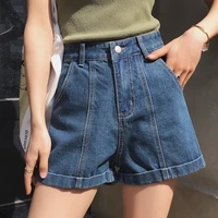 korean wide leg loose khaki denim shorts female new casual style soild color thin shorts womens 2021 summer high waist shorts