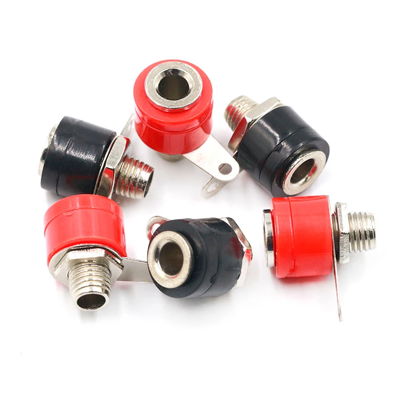 

10PCS/LOT 4mm Banana Socket Jack For Banana Plug Terminal Connector Black Red