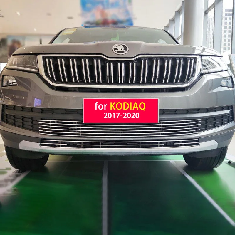 

Передняя решетка радиатора для SKODA KODIAQ 2017-2020 KAROQ 2018-2020, декоративная Яркая Лента, принадлежности, аксессуары