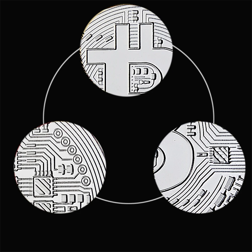 Коллекционные посеребренные монеты с биткойнами художественная коллекция