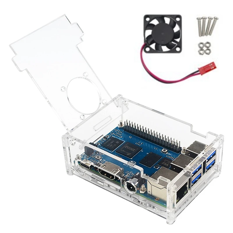 

For Banana PI BPI M5 Development Board+Case+Fan 4GB LPDDR4+16G EMMC S905X3 Run Android 9.0 And Linux System