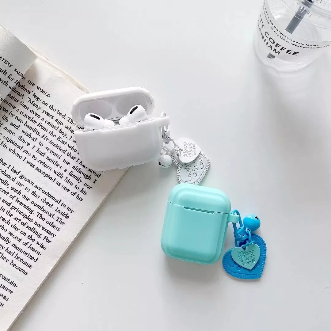 

ins Case For AirPods 1 2 Cute Leather Love Keychain Headphone Cover For Airpods 3 Pro Soft Silicone Earphone Accessories Box