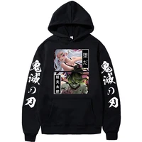 hot demon slayer hoodie daki and gyutaro comic sleeve printed japanese anime clothes women streetwear men unisex harajuku kamado