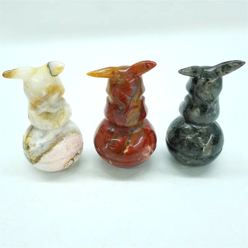 Животные Carvings натуральная Океаническая яшма Larvikite Хрустальная мышь подарок для