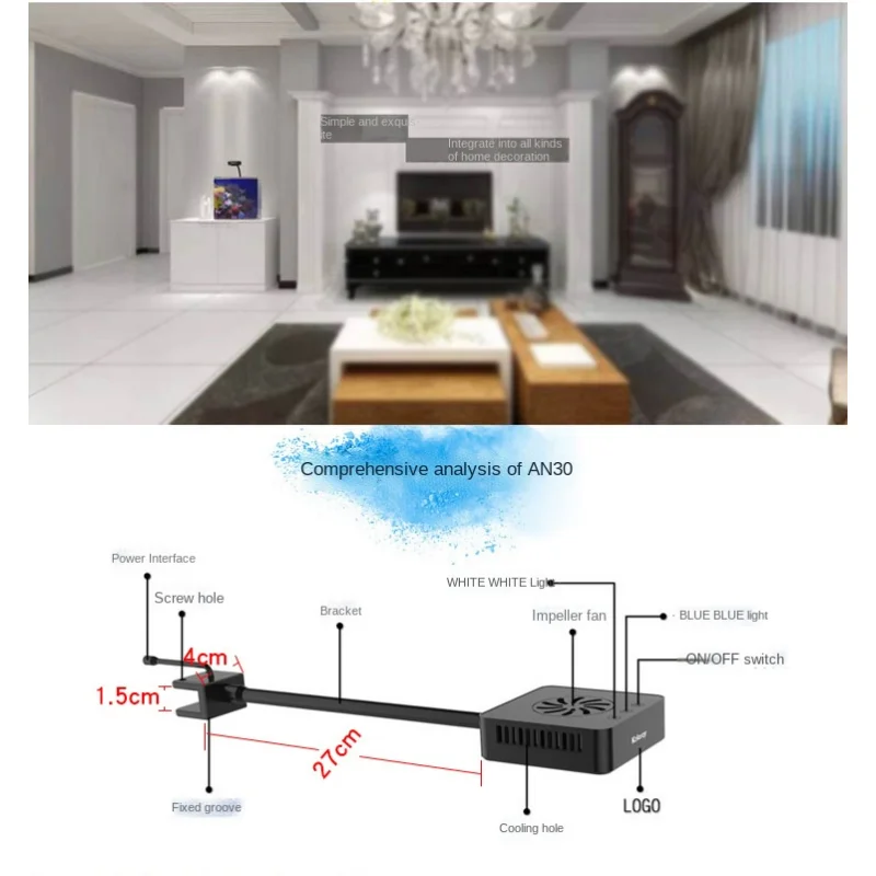 AN30 полный спектр Коралловая лампа морского цилиндра для маленького аквариума