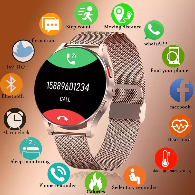 

NEW2023 Women Bluetooth Call Smart Watch Heart Rate Blood Pressure Monitoring Smartwatches IP67 Waterproof Men Smartwatch+Box