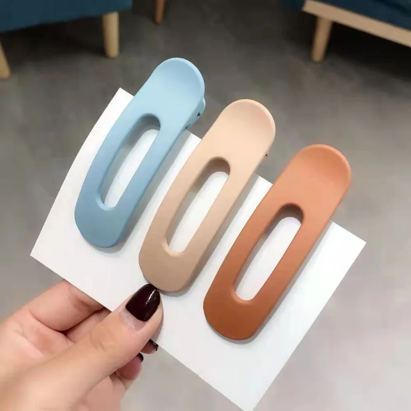 

5pcs\set Cute Hair Clip Large Tip Edge Clip Hair Back Frosted Clip Clip Top Clip Bangs Clip Headpiece Women's Hair Clip