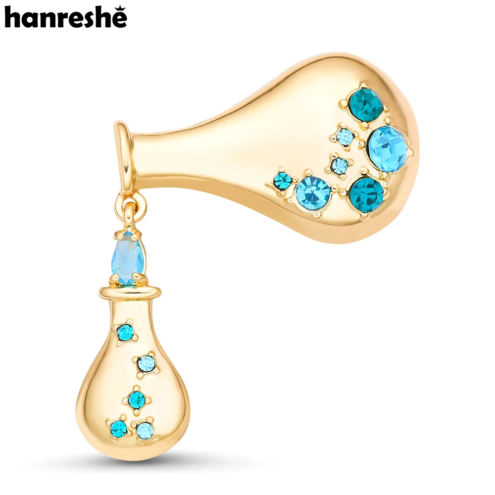 

Hanreshe Creative Pharmacist Medicine Bottle Beaker Brooch Pin with Crystal Zircon Luxury Medical Lapel Backpack Badge Jewlery