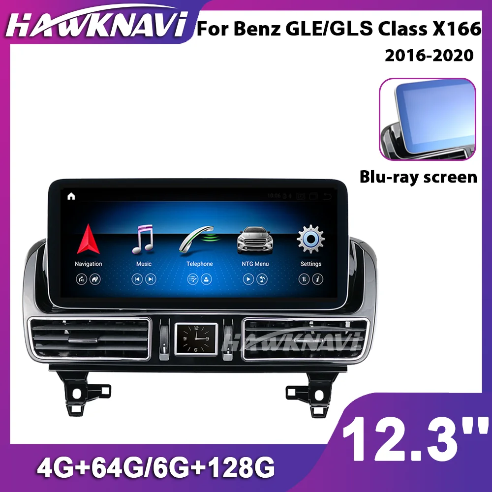 

Hawknavi Android 11 12.3 Inch Car Radio For Mercedes Benz GLE GLS Class X166 2016-2020 Auto Navigation GPS Multimedia Player