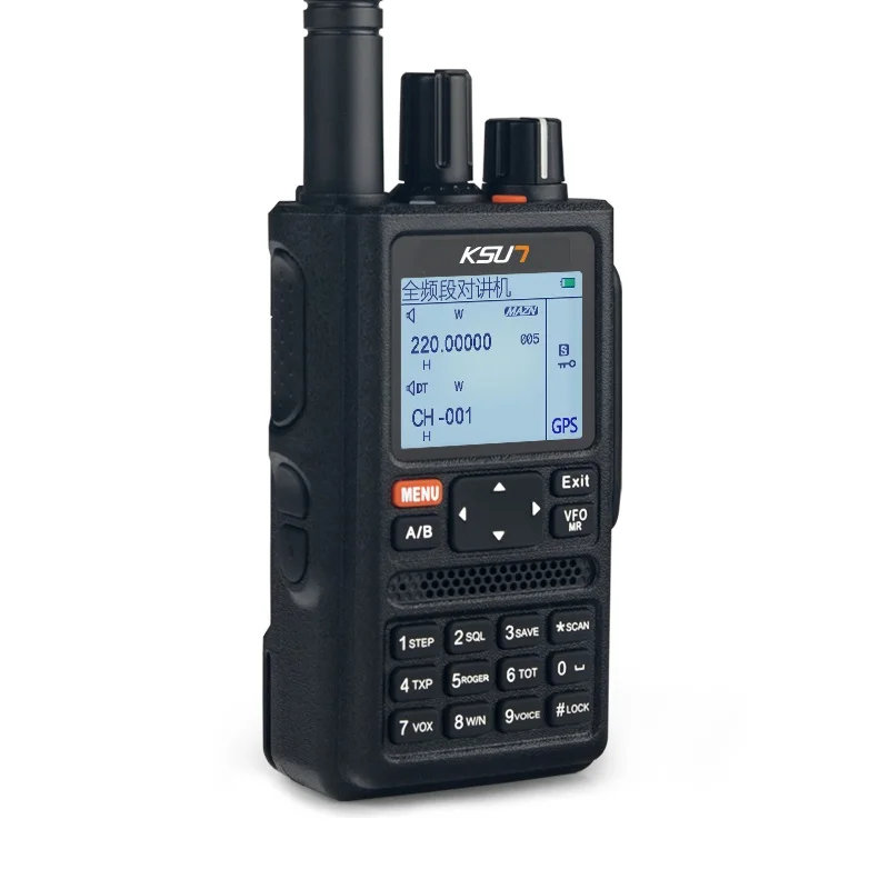ksun uv98d gps walkie talkie six bands frequency vox sos 10km two way radio uhf vhf scanner talkie walkie long range comunicador free global shipping