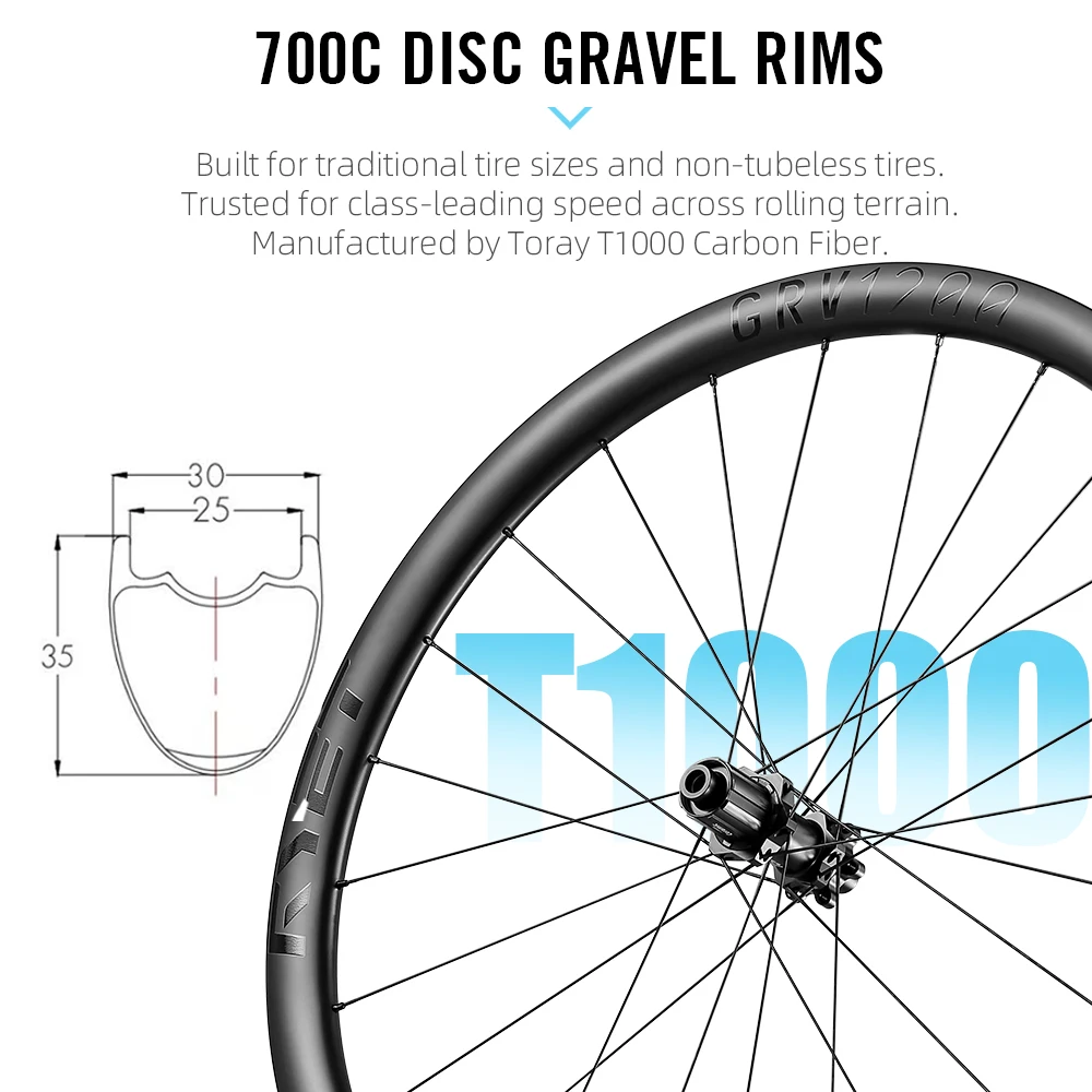 Карбоновые колеса RYET 700C GRAVEL дисковый тормоз велосипедный росс бескамерные