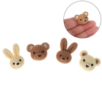 20pcs cartoon bear rabbit head flatback resin cabochon for hair bow clips accessories scrapbooking for phone decoration