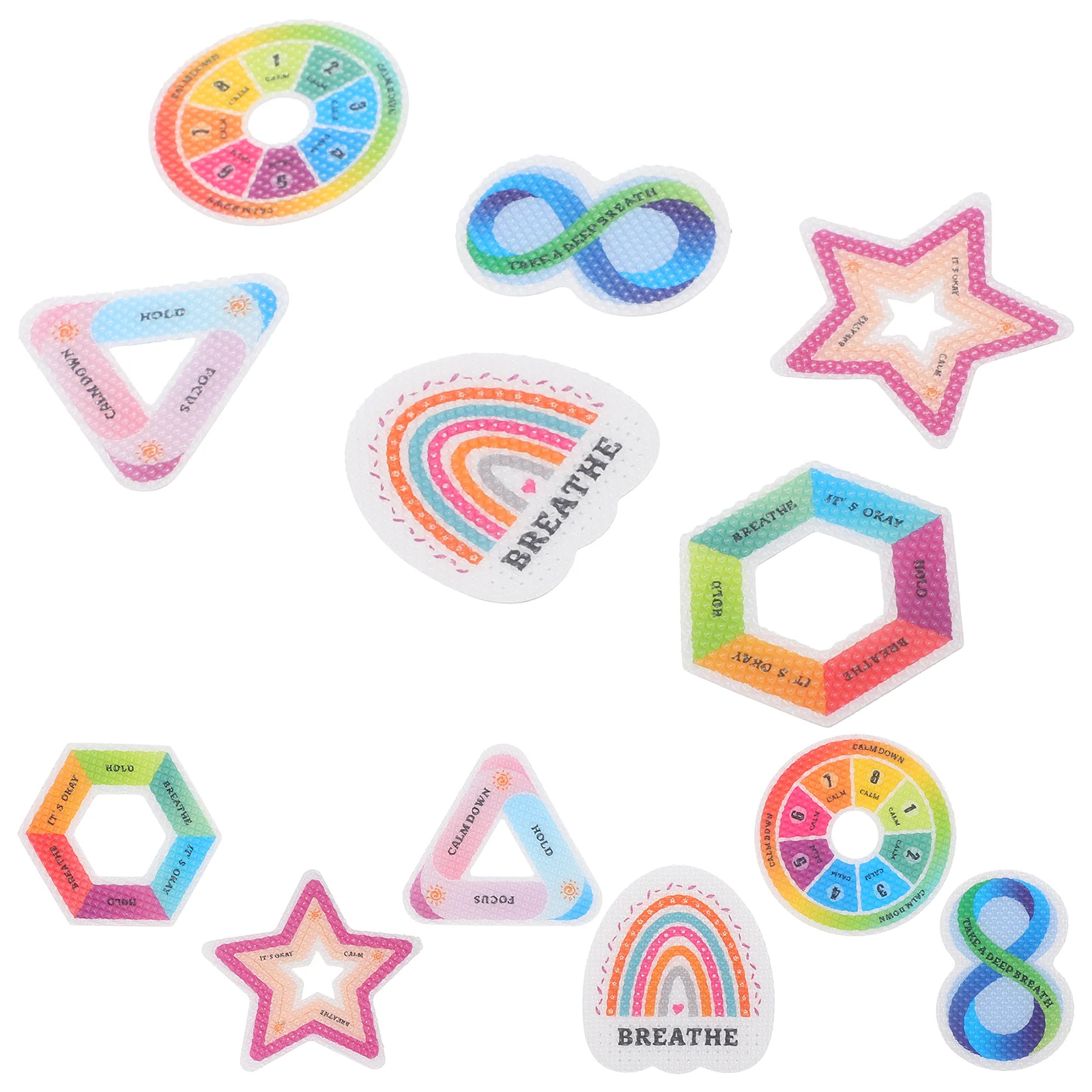 

12 Pcs Calming Plastic Sticker Sensory Stickers Decals Stress Reliever Accessory Textured Paper Student