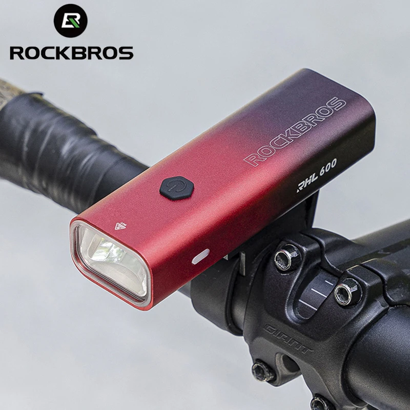 

ROCKBROS Bike Front Light Powerful Bicycle Headlights MTB Road Cycling Flashlight LED Type-C Rechargeable IPX6 Aluminum Alloy