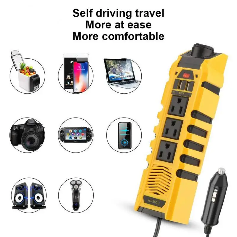 

Автомобильный инвертор с двумя USB-портами, 110 Вт, от 12 В до 150 в
