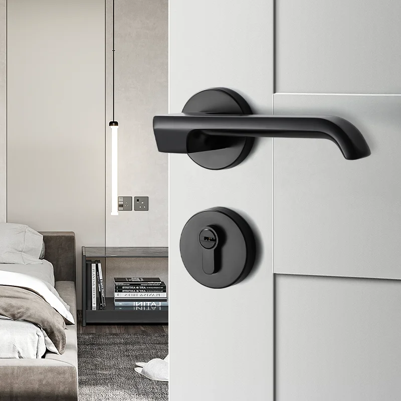 

SORWDUERM Door Handle With Key Privacy Door Interior Levers Lock for Bedroom and Bathroom Zinc Alloy