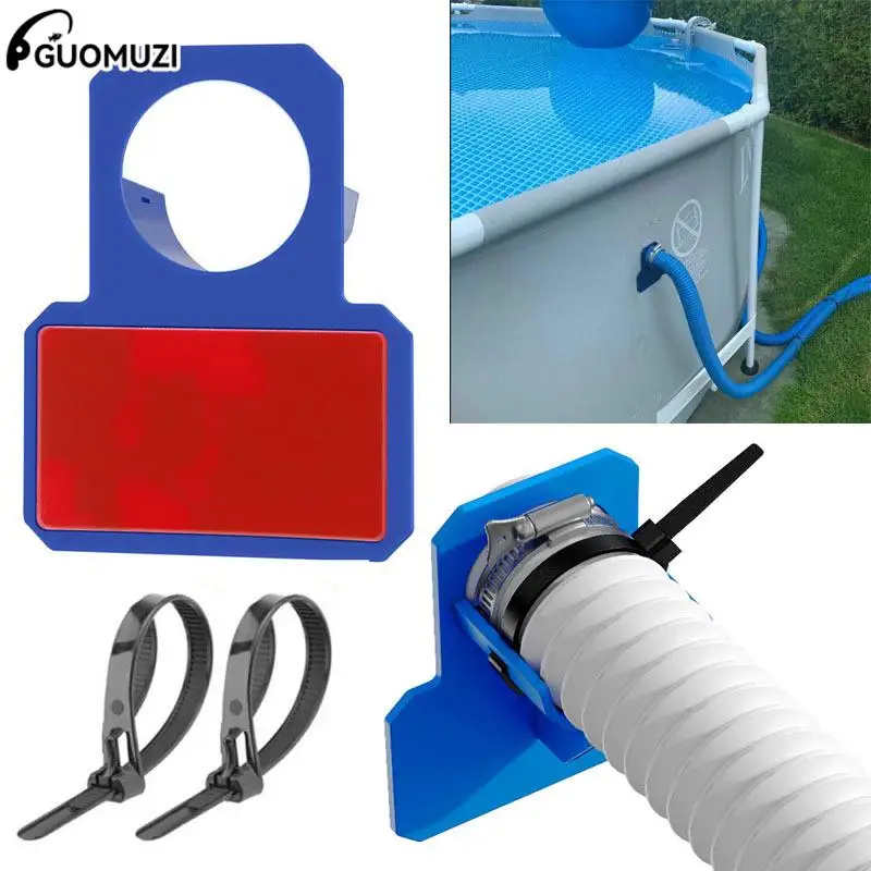 

Swimming Pool Pipe Holder Hose Bracket Mount Supports Pipes 30-38mm For Intex Above Ground Hose Outlet With Cable Tie Fixing