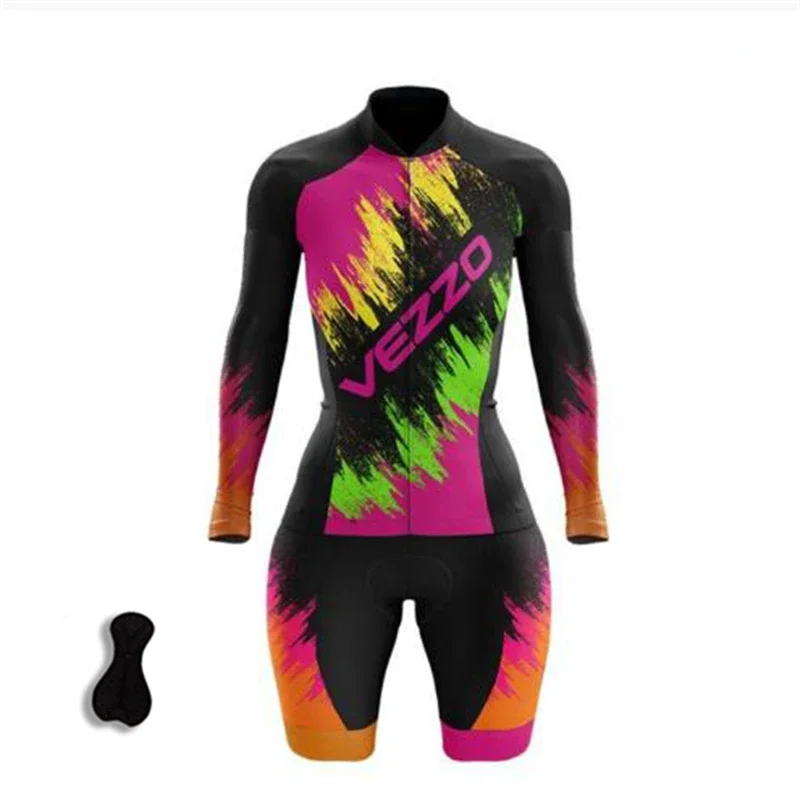 Женский костюм для триатлона летние шорты с длинными рукавами велосипедный