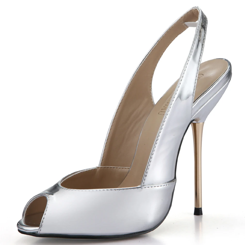 

Женские лакированные туфли CHMILE CHAU, пикантные вечерние туфли-лодочки с открытым носком, на шпильке, железная обувь с ремешком на пятке, 3845-g4